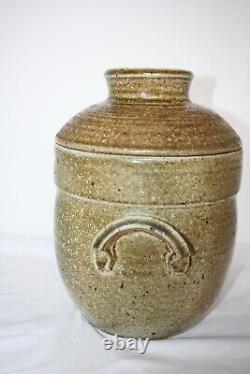 VTG Studio Art Pottery Crock Bean Pot Olive Jar Honey Crock REINART RAKU SIGNED