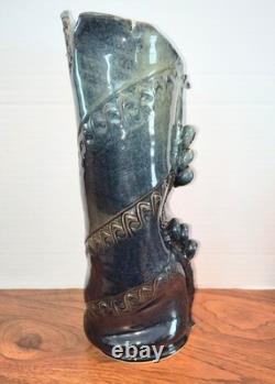 VTG Studio Art Pottery Sculptural Vessel Signed Mid-century Modern Vase