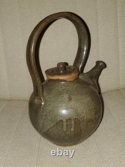 VTG Studio Art Pottery Teapot with Lid Glazed Handmade Original Earth Tones