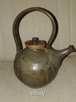 VTG Studio Art Pottery Teapot with Lid Glazed Handmade Original Earth Tones