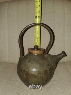 VTG Studio Art Pottery Teapot with Lid Glazed Handmade Original Earth Tones