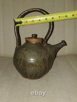 VTG Studio Art Pottery Teapot with Lid Glazed Handmade Original Earth Tones