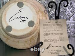 VTG TONY EVANS Pot Vase Studio Art Pottery Ancient Sands SIGNED #697 With COA