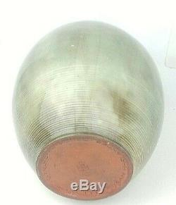 VTG Theo & Susan Harlander Brooklin Ontario CA Studio Lg 13.5 Pottery Vase MCM