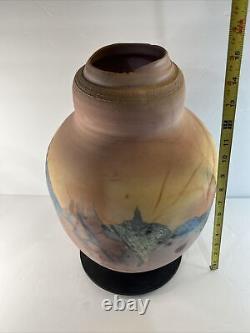 VTG Tom Krueger, Settlement Clay Studio, one-of-a-kind Large pottery vase 14.5