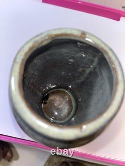 Vase hobnail style studio pottery vintage stoneware