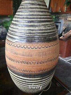 Very Large Vintage Studio Pottery Lamp Base By KP Pottery Cornwall