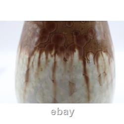 Vintage 10 Brown & Beige Crystaline Glazed Studio Pottery Ceramic Vase