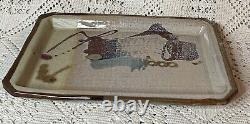 Vintage 11 x 8.5 Rare GANFA Abstract Studio Pottery Heavy Platter SIGNED