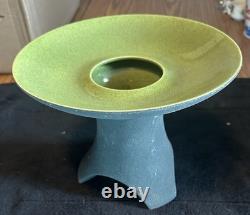 Vintage 1950 Mid Century Ikebana Hyalyn Pottery Vase On Tripod Base hb4