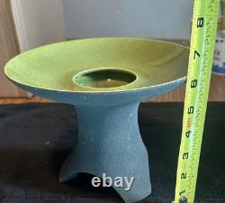 Vintage 1950 Mid Century Ikebana Hyalyn Pottery Vase On Tripod Base hb4