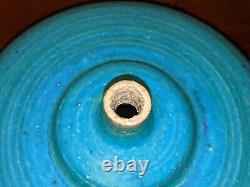 Vintage 1960 STEPHEN POLCHERT studio art pottery vessel vase blue MCM Nebraska