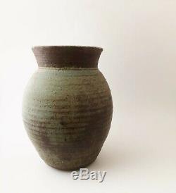 Vintage 1960's 1970's Studio Pottery Stoneware Large Ceramic Vase Signed Lane