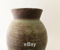 Vintage 1960's 1970's Studio Pottery Stoneware Large Ceramic Vase Signed Lane