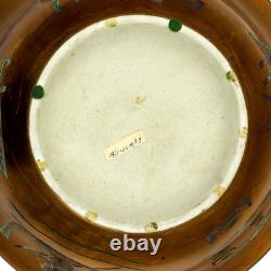 Vintage 1960s Egyptian Revival Handcrafted Porcelain Pottery Studio Art Bowl 13