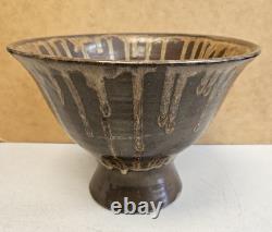 Vintage 1960s MCM Brown Drip Glaze Studio ART Pottery Bowl