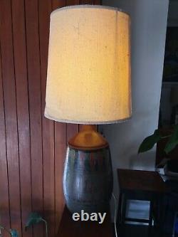 Vintage 1960s Rare Large Studio Pottery Lamp by Langrigg Pottery Bitossi Style