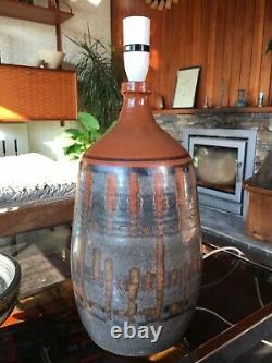 Vintage 1960s Rare Large Studio Pottery Lamp by Langrigg Pottery Bitossi Style