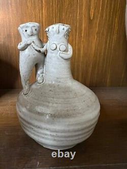 Vintage 1960s Solveig Cox Rare Mid-Century Figurative Studio Pottery Weed Pot