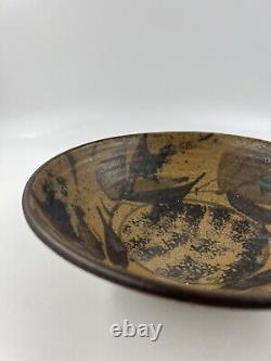 Vintage 1960s Studio Art Pottery Bowl Mid Century Signed Eames Era