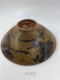 Vintage 1960s Studio Art Pottery Bowl Mid Century Signed Eames Era