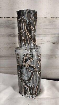 Vintage 1960s Studio Art Pottery Local VA Artist Signed Vase Glazed Stoneware