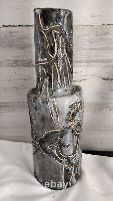 Vintage 1960s Studio Art Pottery Local VA Artist Signed Vase Glazed Stoneware