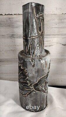 Vintage 1960s Studio Art Pottery Local VA Artist Signed Vase Glazed Stoneware