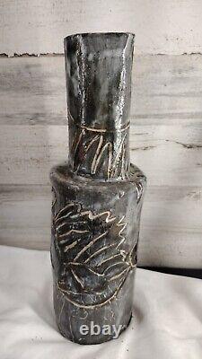 Vintage 1960s Studio Art Pottery Local VA Artist Signed Vase Glazed Stoneware