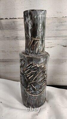 Vintage 1960s Studio Art Pottery Local VA Artist Signed Vase Glazed Stoneware