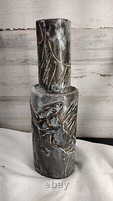 Vintage 1960s Studio Art Pottery Local VA Artist Signed Vase Glazed Stoneware