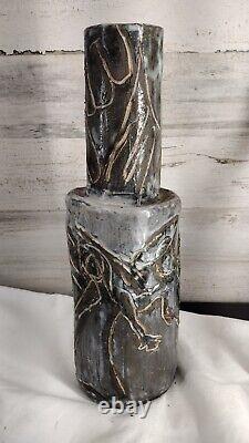 Vintage 1960s Studio Art Pottery Local VA Artist Signed Vase Glazed Stoneware