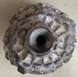 Vintage 1960s Textured Stoneware Studio Pottery Decorative Vase Mid Century MCM