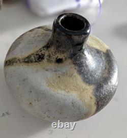 Vintage 1967 Studio Pottery Bud Vase Signed Ceramic Stoneware, MCM Wabi Sabi R