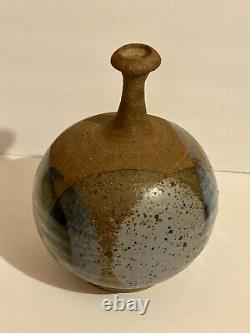 Vintage 1969 Mid Century Modern Studio Stoneware Art Pottery Vase