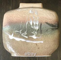 Vintage 1970's Studio Art Pottery Abstract Textured Ceramic Vase Signed Unique