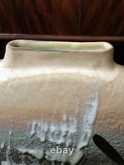 Vintage 1970's Studio Art Pottery Abstract Textured Ceramic Vase Signed Unique