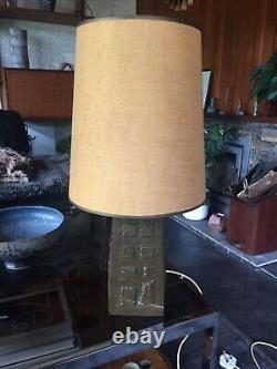 Vintage 1970s Brutalist Studio Pottery Lamp Base In Bronzed Finish