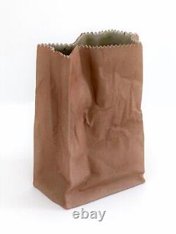 Vintage 1970s Ceramic Tapio Wirkkala Rosenthal Paper Bag Vase 7 1/2 inch