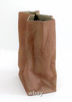 Vintage 1970s Ceramic Tapio Wirkkala Rosenthal Paper Bag Vase 7 1/2 inch
