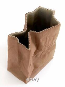 Vintage 1970s Ceramic Tapio Wirkkala Rosenthal Paper Bag Vase 7 1/2 inch