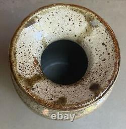 Vintage 1970s Handmade Ceramic Studio Pottery Stoneware Vase Modern Art Signed