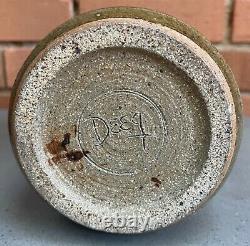 Vintage 1970s Handmade Ceramic Studio Pottery Stoneware Vase Modern Art Signed