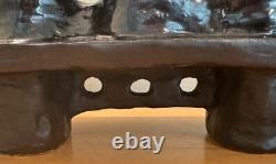 Vintage 1970s Triple Spout Handmade Abstract Ikebana Vase Modern Studio Pottery