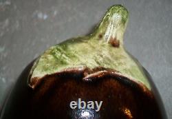 Vintage 1978 Signed B Eigen Studio Art Pottery Lidded Eggplant Sculpture Box USA