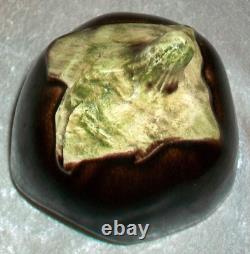 Vintage 1978 Signed B Eigen Studio Art Pottery Lidded Eggplant Sculpture Box USA