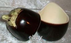 Vintage 1978 Signed B Eigen Studio Art Pottery Lidded Eggplant Sculpture Box USA