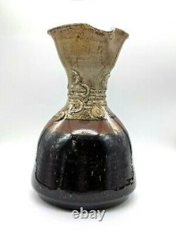 Vintage 1979 Renzo Faggioli Studio Art Pottery Vase or Carafe, 9 3/8 Tall, VG+