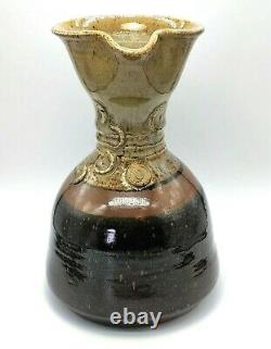 Vintage 1979 Renzo Faggioli Studio Art Pottery Vase or Carafe, 9 3/8 Tall, VG+