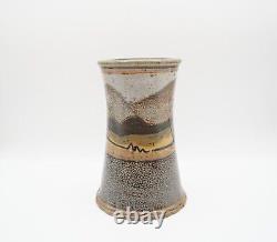 Vintage 1980 Michael Sherrill 7 Salt Glaze Landscape Vase NC Studio Pottery